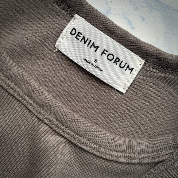 Aritzia Denim Forum Medium The Jane Ribbed Army Green Tank Top - Picture 6 of 6